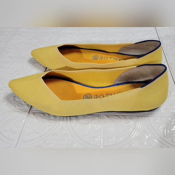 Rothy's Sunshine Yellow The Point Ballet Flats Women's Size 9.5 - Picture 2 of 16